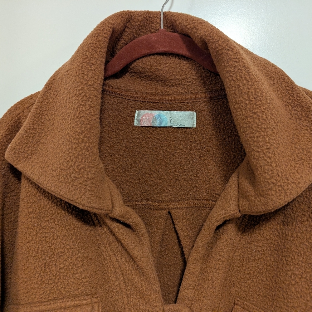 Free People Beach All Time Henley Desert Topaz Tan Pullover Fleece Size L - Picture 6 of 15